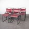 Gepolsterte Esszimmerstühle aus Metallrohr von PEL, 1950er, 8er Set 5