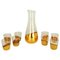 Blown Glasses and Carafes with Gold Decoration, Set of 12 1