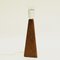 Lámpara de mesa nórdica de cuero sintético marrón, años 50, Imagen 4