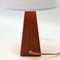 Lámpara de mesa nórdica de cuero sintético marrón, años 50, Imagen 8