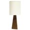 Nordic Brown Leatherette Table Lamp, 1950s, Image 1