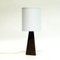 Lámpara de mesa nórdica de cuero sintético marrón, años 50, Imagen 7