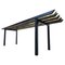 Mid-Century Italian Modern Black Painted Iron and Brass Bench, 1960s, Image 1