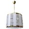 Crystal, Brass and White Acrylic Glass Drum Light, 1960s 1