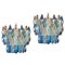 Sapphire Murano Glass Poliedri Chandeliers, Set of 2, Image 1