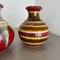 Op Art Multi-Color Fat Lava Pottery Vase from Bay Ceramics, Germany, Set of 2 14