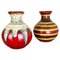 Vase Op Art en Poterie Fat Lava Multicolore de Bay Ceramics, Allemagne, Set de 2 1