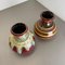 Jarrón Op Art multicolor de cerámica Fat Lava de Bay Ceramics, Germany. Juego de 2, Imagen 15