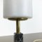 Lámpara de mesa Hollywood Regency vintage de mármol con pantalla opalina, años 50, Imagen 7