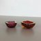 Red Murano Glass Sommerso Bowl or Ashtray, Italy, 1970s, Set of 2, Image 13