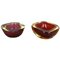 Red Murano Glass Sommerso Bowl or Ashtray, Italy, 1970s, Set of 2 1