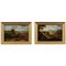 Dipinti di paesaggi, inizio XIX secolo, olio su tela, con cornice, set di 2, Immagine 1