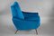 Blue Velvet Armchairs, Set of 2, Image 5