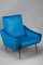 Blue Velvet Armchairs, Set of 2, Image 4