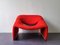 Vintage Red Groovy or F598 Lounge Chair by Pierre Paulin for Artifort 1