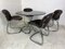 Space Age Italian Leather and Chrome Dining Room Set by Gastone Rinaldi for Rima, 1970s, Set of 5, Image 3