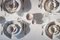 Bols Indulge Nº2 Artisanaux en Porcelaine Irisée avec Bordure Dorée 24 Carats par Sarah-Linda Forrer, Set de 4 6