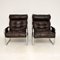 Vintage Danish Leather & Chrome Armchairs, 1960s, Set of 2, Image 3