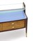 Chest of Drawers with Glass Shelf and Brass Details, 1950s 14