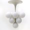 Chandelier with 10 Opal Glass Spheres, 1960s, Image 1