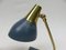 Kleine Nachttischlampen aus Messing in Rot & Blau, 1950er, 2er Set 16