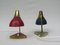 Petites Lampes de Chevet Rouge et Bleu en Laiton, 1950s, Set de 2 4