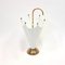 Brass and White Umbrella Shaped Umbrella Stand, 1970s 1