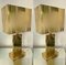 French Brass Table Lamps with Brass Shades, 1970s, Set of 2 1