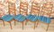 Sillas de comedor turquesa, años 60. Juego de 4, Imagen 5