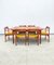 Danish Teak Dining Set with an Extendable Table & 6 Chairs by Johannes Nørgaard, 1960s, Set of 2 2