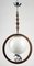 Lámpara colgante Art Déco de madera de nogal con esfera de vidrio opalino, Imagen 1