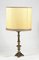 Table Lamp with Brass Base and Fabric Lampshade, Italy, 1950 7