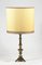 Table Lamp with Brass Base and Fabric Lampshade, Italy, 1950, Image 6