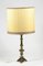 Table Lamp with Brass Base and Fabric Lampshade, Italy, 1950 5