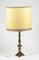 Table Lamp with Brass Base and Fabric Lampshade, Italy, 1950, Image 5