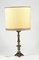 Table Lamp with Brass Base and Fabric Lampshade, Italy, 1950 3