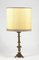 Table Lamp with Brass Base and Fabric Lampshade, Italy, 1950 2