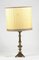 Table Lamp with Brass Base and Fabric Lampshade, Italy, 1950 4