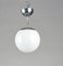 Italian Chrome-Plated Iron Pendant with Opal Glass Ball, 1960s, Image 2