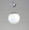 Italian Chrome-Plated Iron Pendant with Opal Glass Ball, 1960s 4