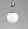 Italian Chrome-Plated Iron Pendant with Opal Glass Ball, 1960s 3