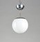 Italian Chrome-Plated Iron Pendant with Opal Glass Ball, 1960s 7