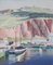 Ricard Tarrega Viladoms, Post Impressionist Landscape with Boats, Oil on Board, Framed 2