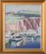 Ricard Tarrega Viladoms, Post Impressionist Landscape with Boats, Oil on Board, Framed 1