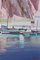 Ricard Tarrega Viladoms, Post Impressionist Landscape with Boats, Oil on Board, Framed 4
