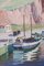 Ricard Tarrega Viladoms, Post Impressionist Landscape with Boats, Oil on Board, Framed 3