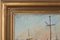 Grande scena di porto impressionista, olio su tela, con cornice, Immagine 8