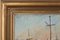 Large Impressionist Port Scene, Oil on Canvas, Framed 8