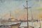 Large Impressionist Port Scene, Oil on Canvas, Framed 6