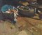 Joaquim Busquets Gruart, Barcos de pesca postimpresionistas, 1979, óleo sobre lienzo, enmarcado, Imagen 2